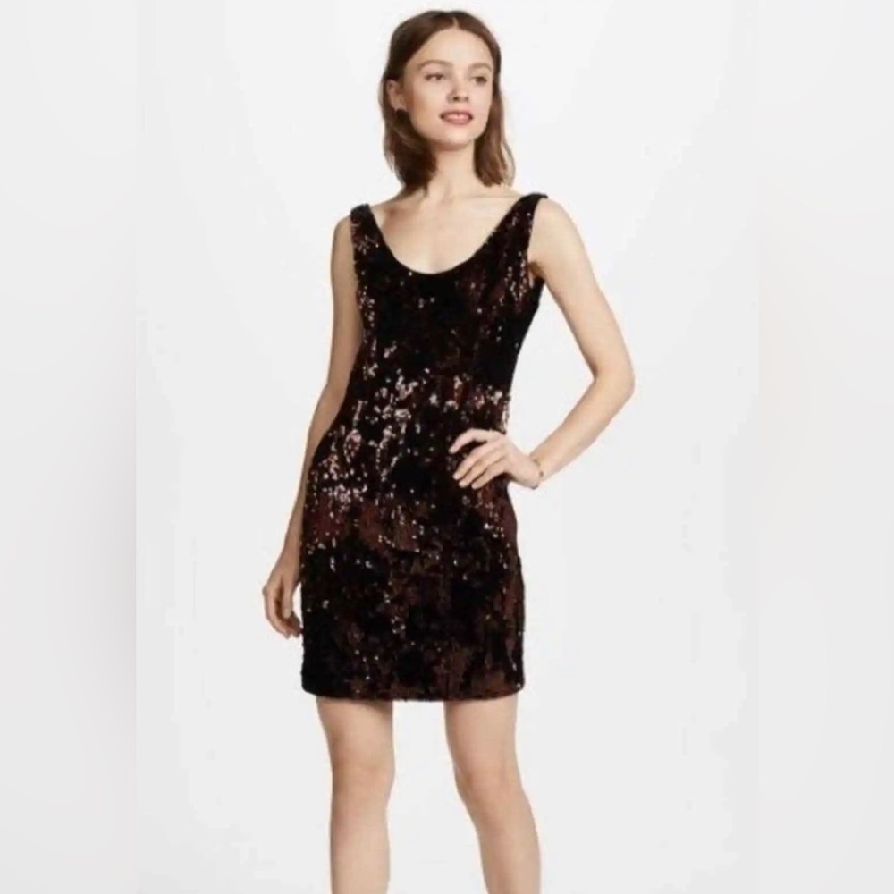 Milly Velvet Sequined Cocktail Minidress